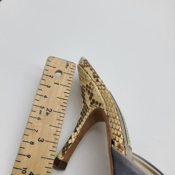 Pedro Morales Snake Print Leather Heel Slip-on Sandals - Picture 11 of 13